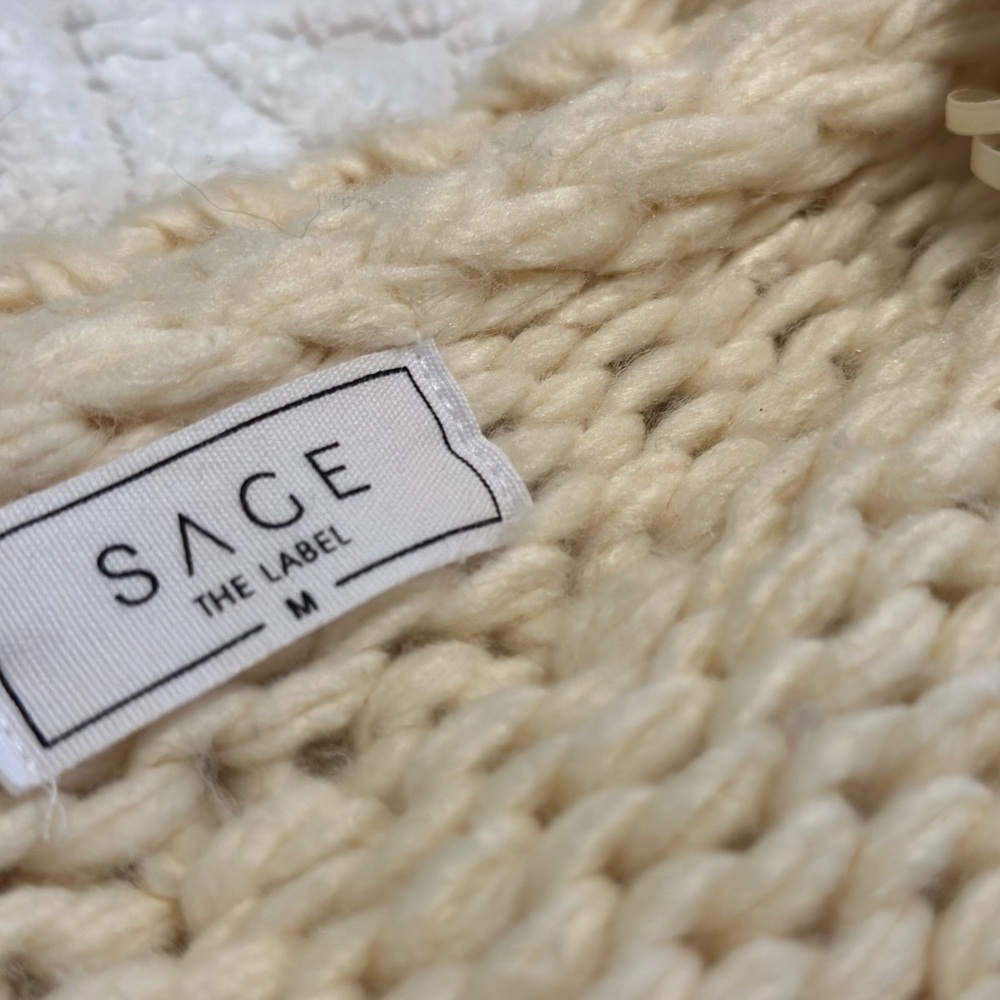Sage Cream Chunky Knit Cardigan